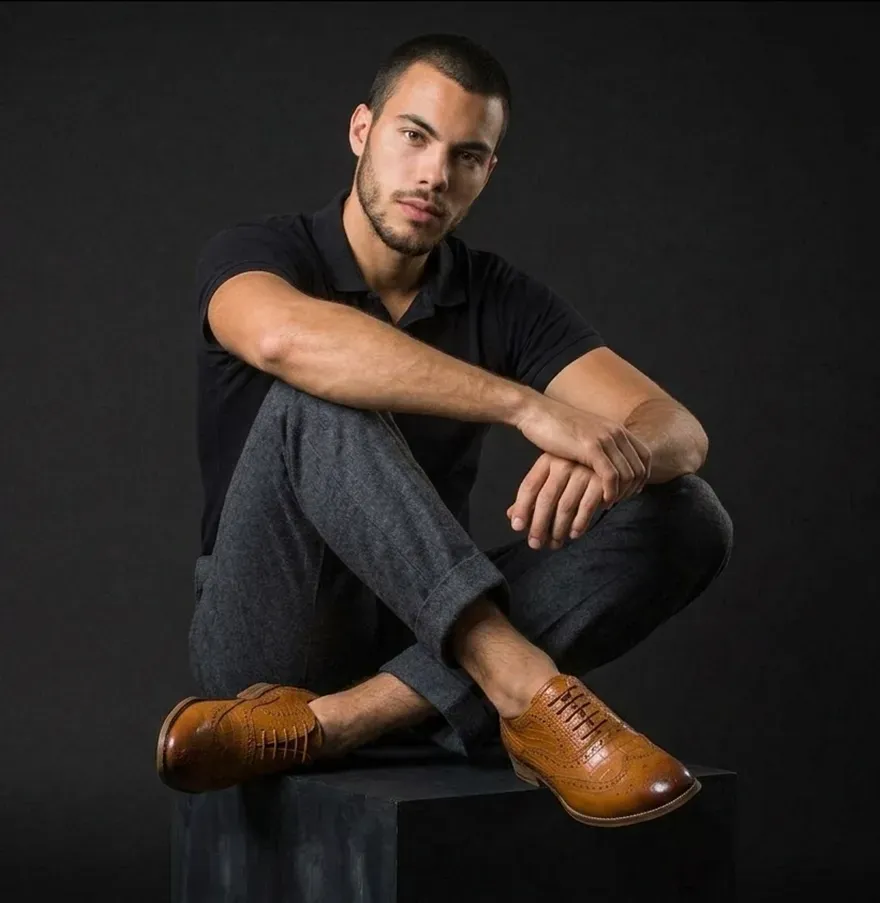 Tan Leather Oxford Shoes