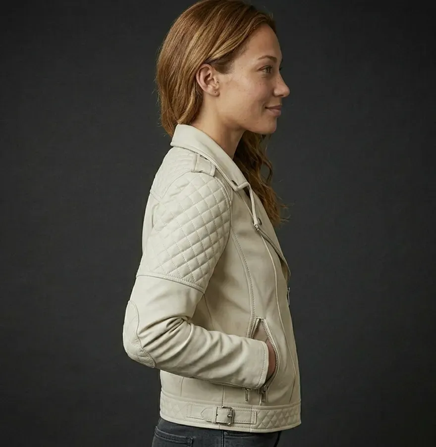 Cream Quilted Jacket