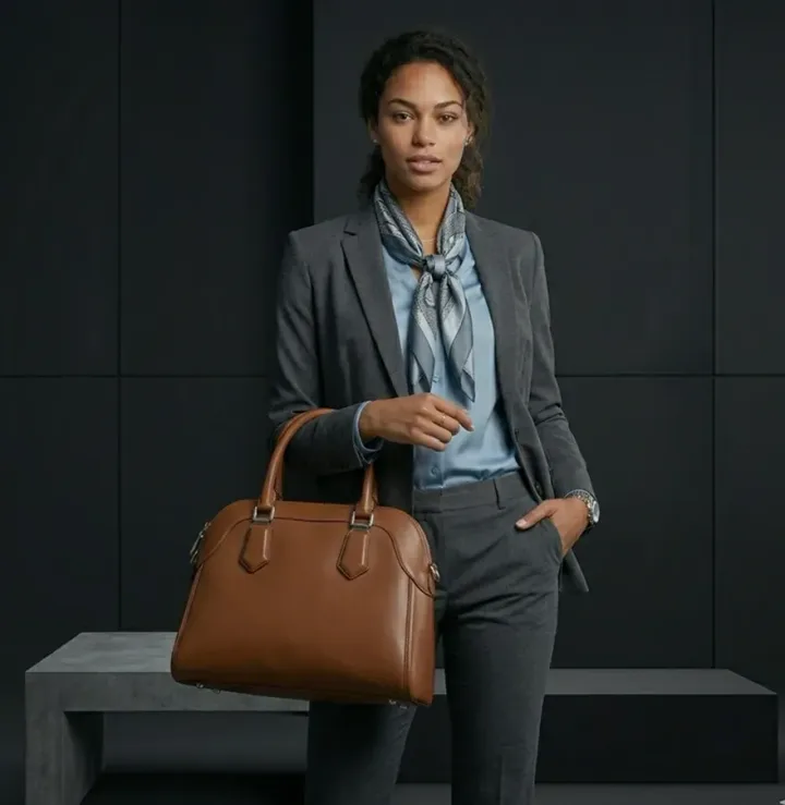 Brown Leather Work Tote