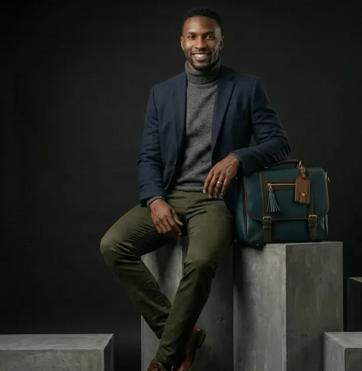 Teal Leather Briefcase