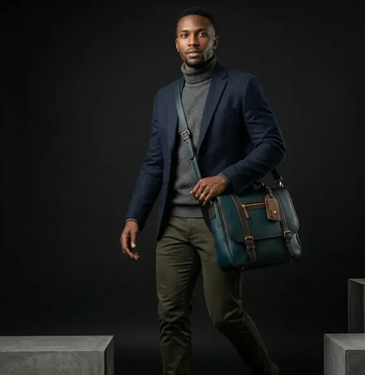 Teal Leather Briefcase