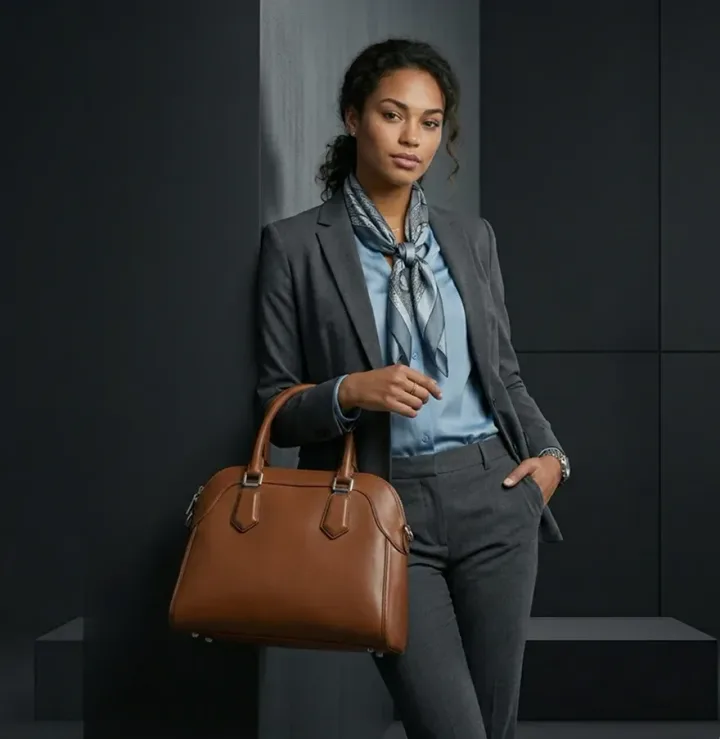 Brown Leather Work Tote