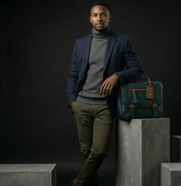 Teal Leather Briefcase