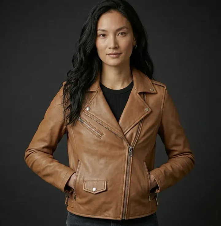 Tan Biker Jacket