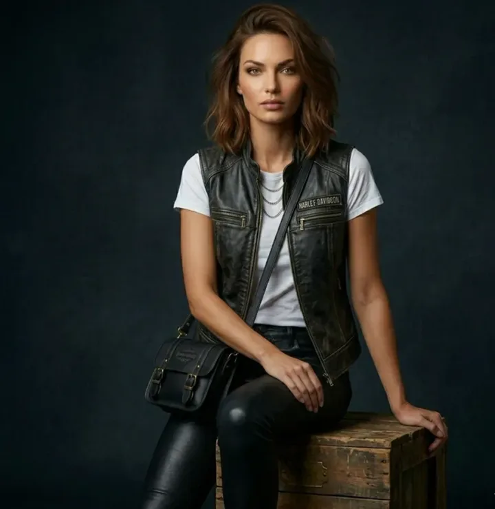 Black Vest & Leather Trousers