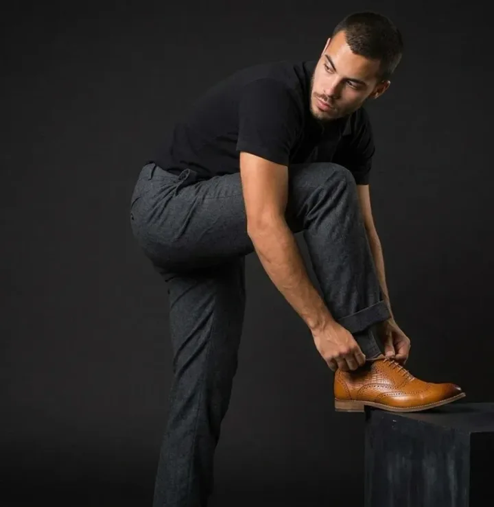 Tan Leather Oxford Shoes