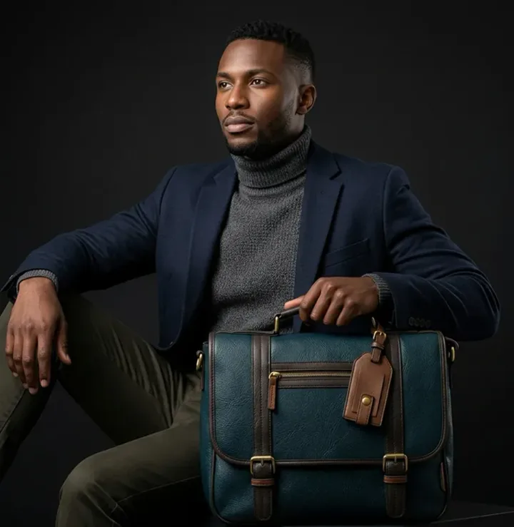 Teal Leather Briefcase