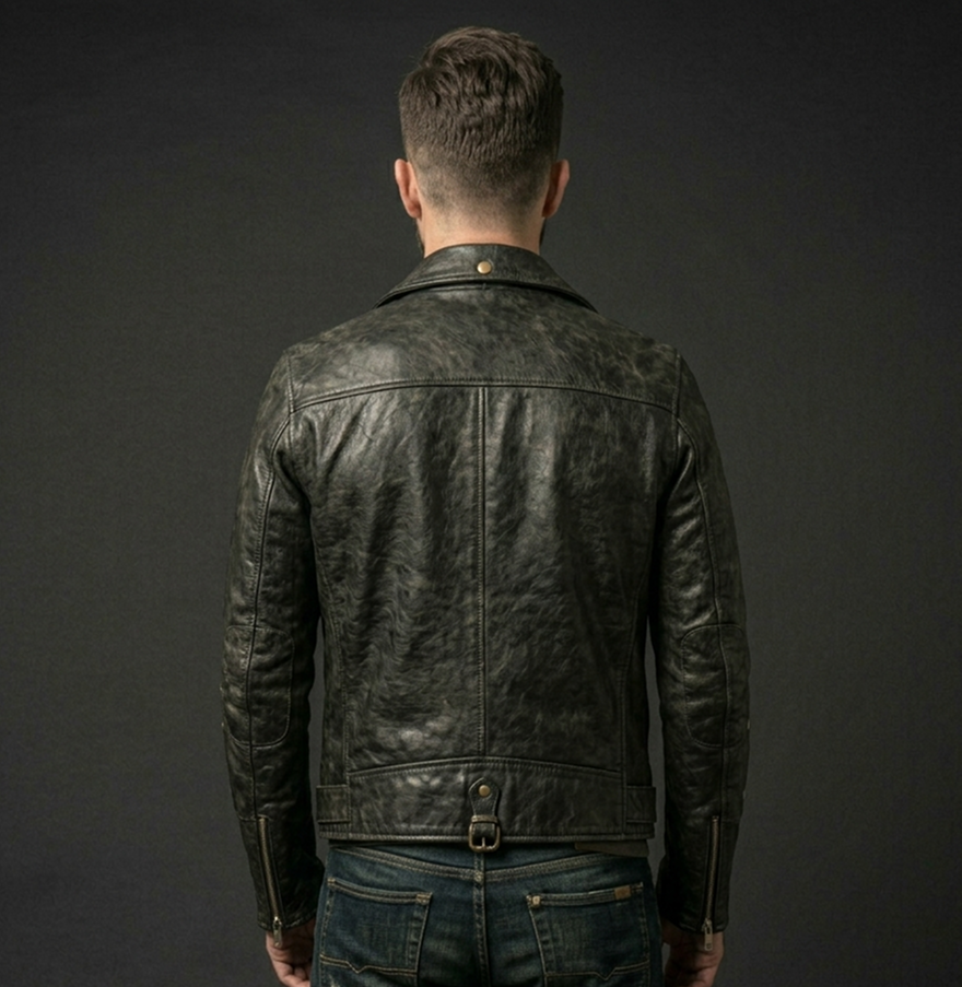 Translation missing: en.Distressed Black Biker Jacket
