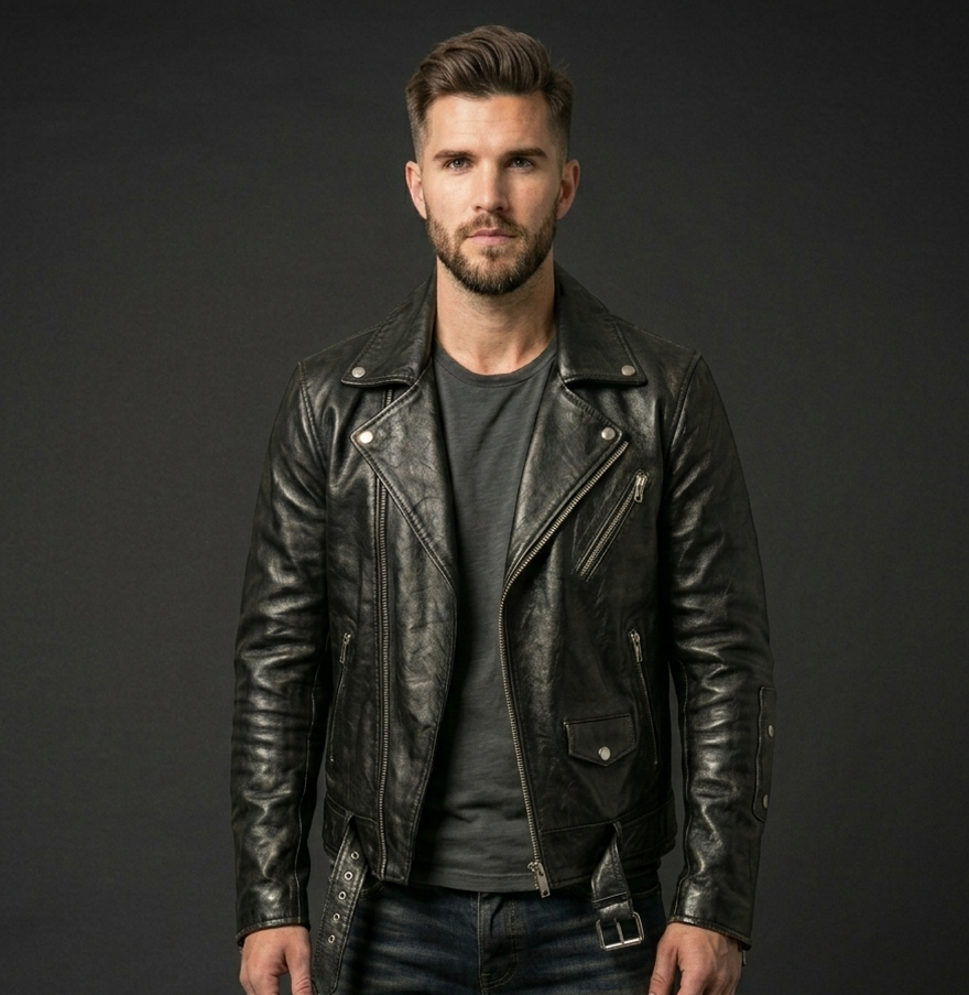 Translation missing: en.Distressed Black Biker Jacket